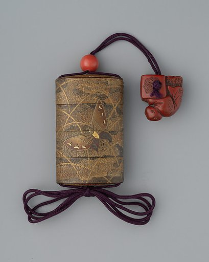 Inrō with Butterflies and Pampas Grass