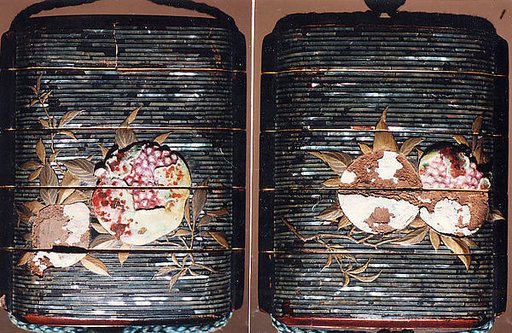 Case (Inrō) with Design of  Pomegranate Branches and Fruits