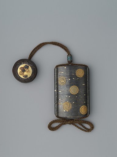 Metal Inrō with Flower Medallions