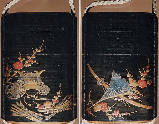 Case (Inrō) with Object from the Noh drama "Hachinoki"