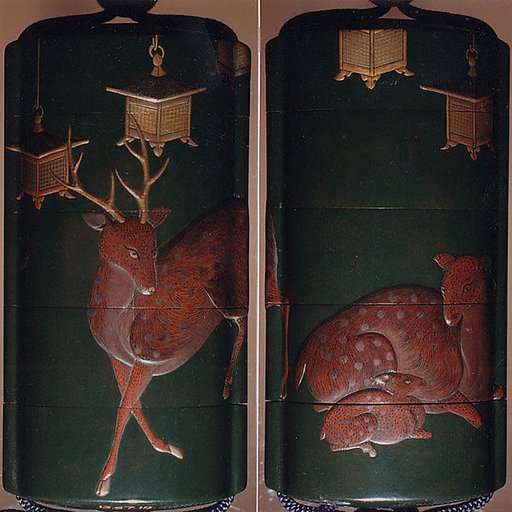 Case (Inrō) with Design of Deer and Lanterns at Kasuga Shrine