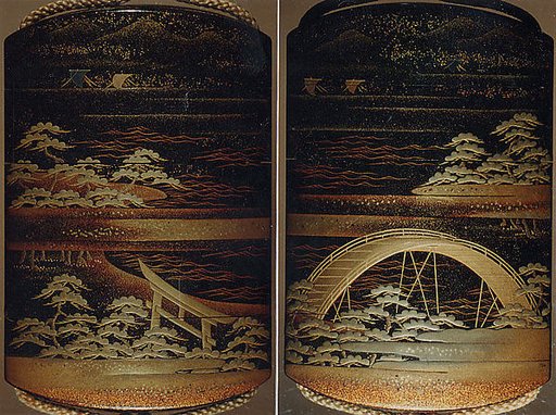 Case (Inrō) with Landscape Design of Sumiyoshi Shrine