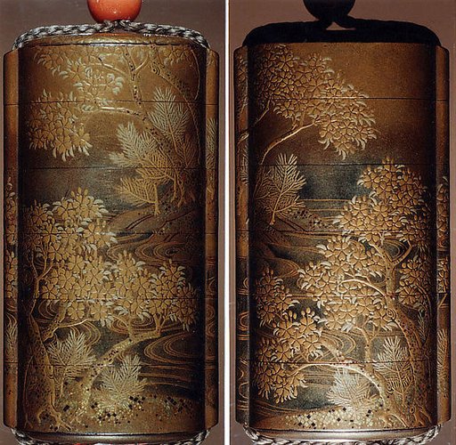 Case (Inrō) with Design of Blossoming Cherry Tree