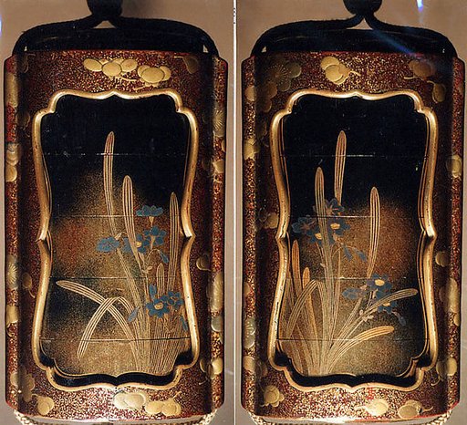 Case (Inrō) with Design of Narcissus and Saya Cover with Design of Plum