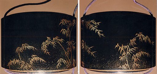 Saya Inrō with Bamboo Grove (exterior) and Rooster with Hen (interior)