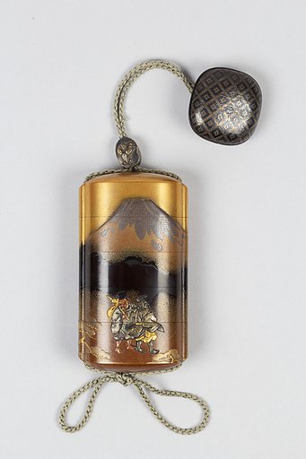 Case (Inrō) with Design of Narihira at Mount Fuji, from The Tales of Ise