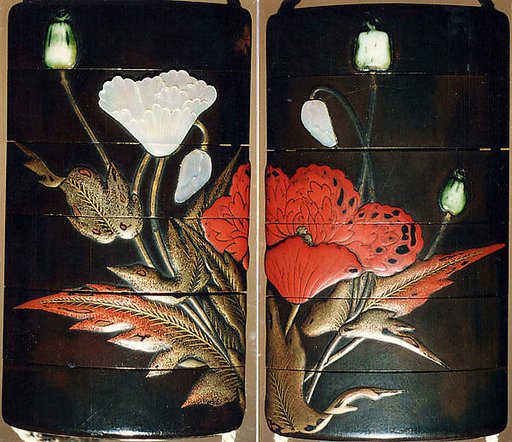 Case (Inrō) with Design of Flowering Poppies