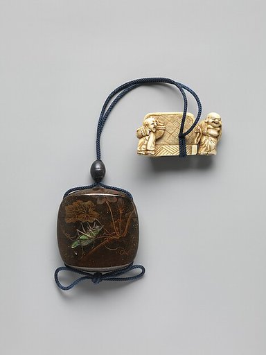 Case (Inrō) with Design of Cricket and Muskmelon Plants