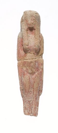 Standing female figurine with long thin wig and missing legs