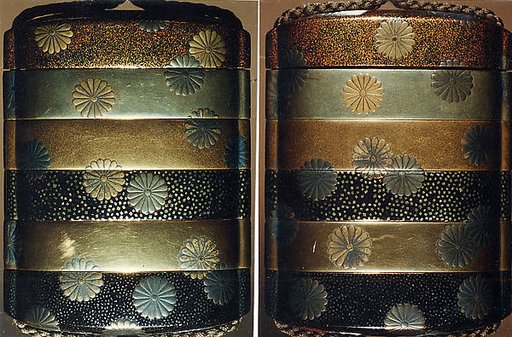 Case (Inrō) with Design of Scattered Pawlonia Blossoms