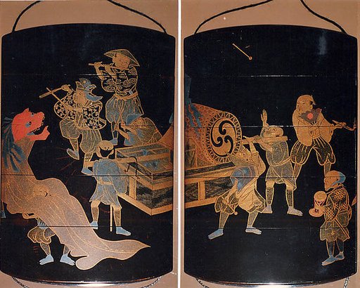 Case (Inrō) with Design of Dancer, Musicians and Drum