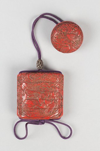 Inrō with Cranes in Plum, Bamboo and Pine