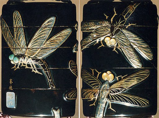 Case (Inrō) with Design of Dragonflies
