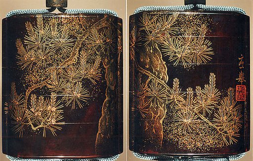 Case (Inrō) with Design of Pines Tree and Branches