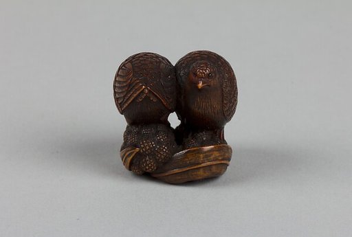 Netsuke of Quail with Millet