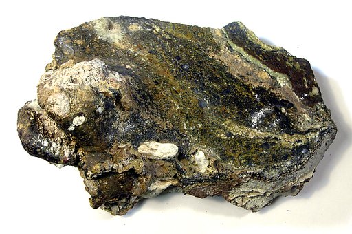 Pieces of slag from glazing process