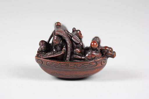 Netsuke of Pleasure Boat (Takarabune)