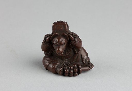 Netsuke of Fox Disguised as Shishimai Dancer