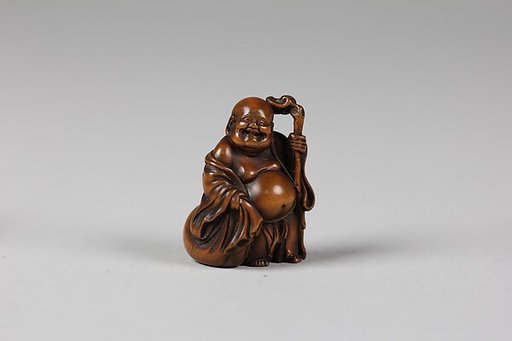 Netsuke of Hotei with Bag