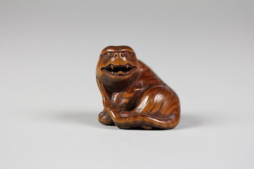 Netsuke of Tiger with Head Turned, Snarling