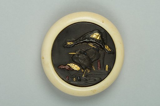 Netsuke of Cranes in a Lotus Pond