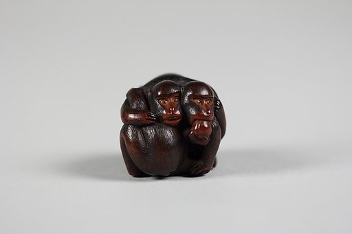 Netsuke of Three Monkeys Intertwined