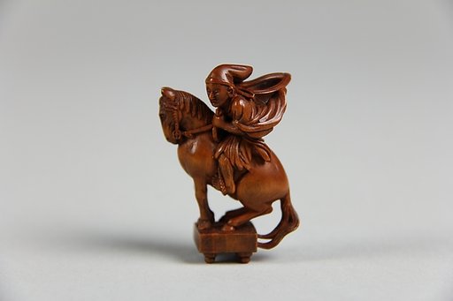 Netsuke of Equestrian Figure