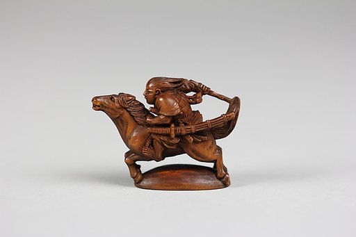 Netsuke of Equestrian Figure