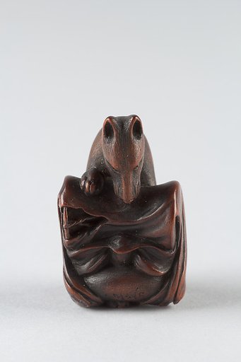 Netsuke with Fox and Drum from the Kabuki Play "Yoshsitsune Senbon-Zakura"