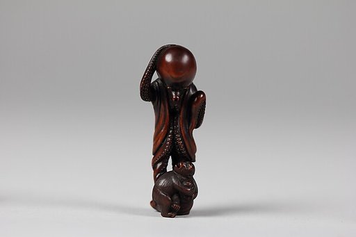 Netsuke of Octopus and Monkey
