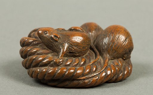 Netsuke of Three Mice on a Coil of Rope