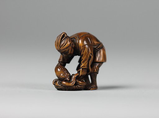 Netsuke of Snake Catcher