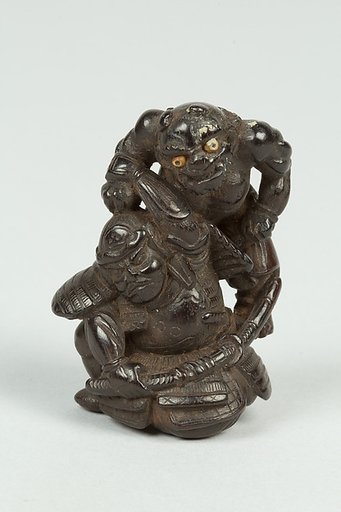 Netsuke of Demon Attacking a Man
