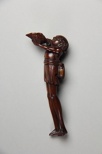 Netsuke of Ashinaga Blowing a Sea Horn