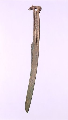 Knife with a Standing Tiger on the Handle