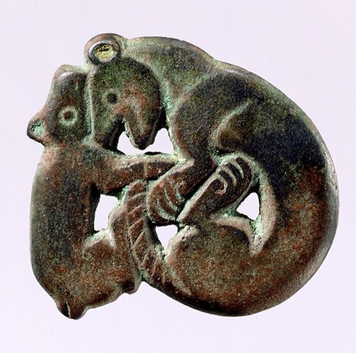 Garment Plaque with Leopard and Bear