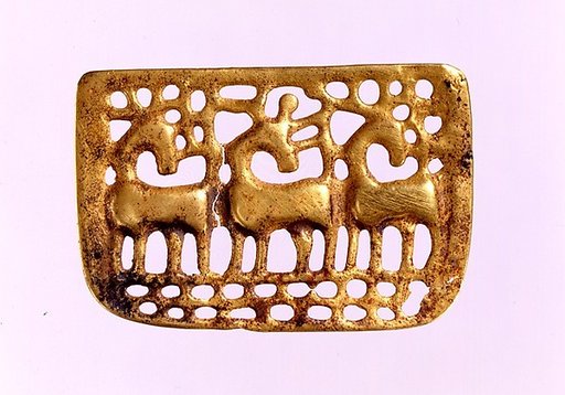 Garment Plaque with Three Stags