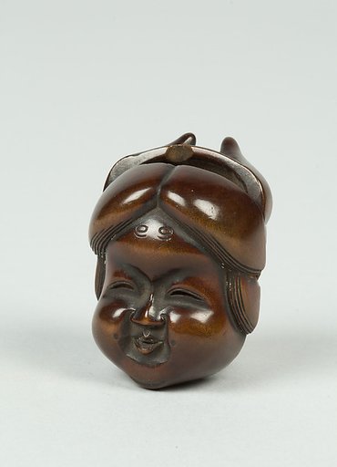 Netsuke of Mask; Fat-Faced Girl and Demon