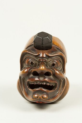 Netsuke of Okame and Ōtobide Masks