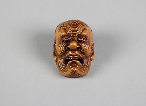 Netsuke of Mask of Old Man's Face