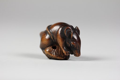 Netsuke of Rat Eating