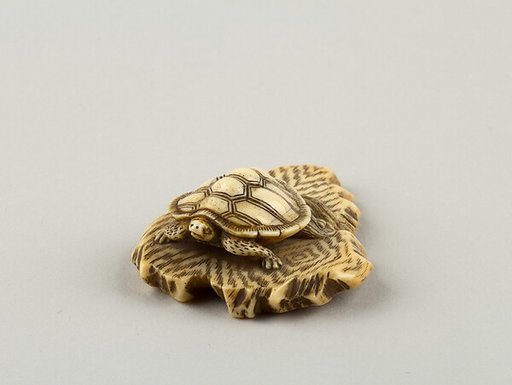 Netsuke of Turtle Crawling over a Rock