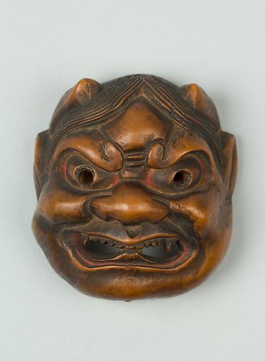 Netsuke of Noh Mask; Demon (?)