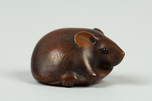 Netsuke of a Rat Grasping a Soybean Pod