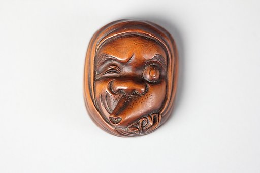 Netsuke of Noh Mask: One-Eyed Hyottoko