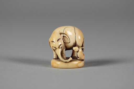 Netsuke of Elephant and Monkey