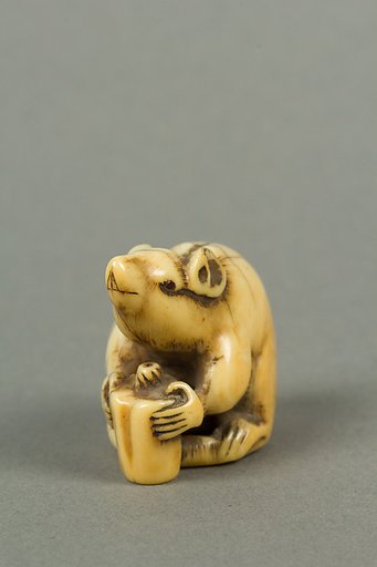 Netsuke of Mouse Gnawing on Candle
