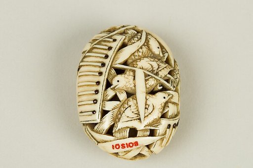 Netsuke of Quail and Millet