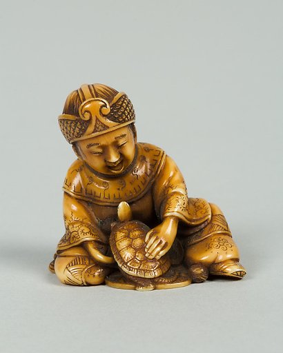 Netsuke of Boy with Tortoise