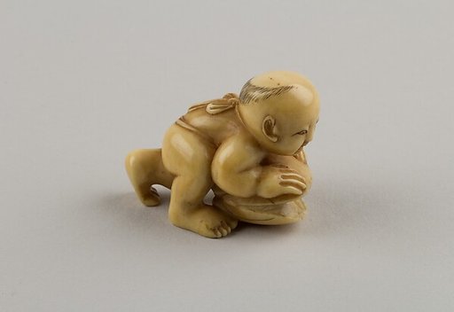 Netsuke of Child with a Shell